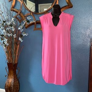 Versona Medium V Neck Dress Barbie Pink